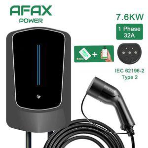 전기차충전기 EVSE Wallbox EV 자동차 충전기 전기 충전 스테이션 벽 마운트 7.6KW 11KW 22KW Type2 케이블
