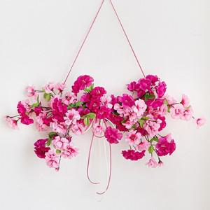 봄내음 철쭉 진달래 가랜드 60x27cm 인테리어 조화 꽃 벽 장식 소품