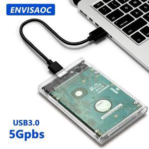 투명 HDD 케이스 SATA-USB 3.0 하드 드라이브 인클로저 외장 2.5 인치 SSD 디스크 박스 브라켓 UASP