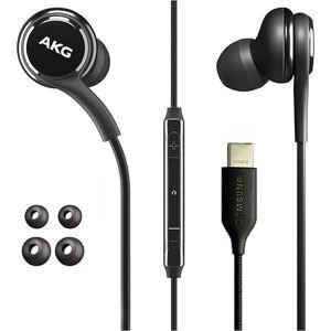 삼성 AKG 이어버드 USB Type C 인이어 헤드폰 리모컨 및 마이크 포함 블랙