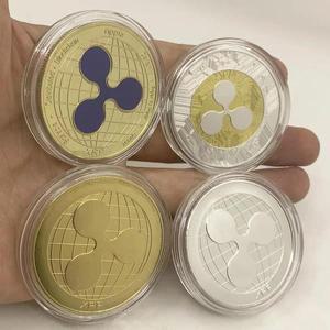 Co15 금 또는 실버 도금 암호 화폐 XRP 코인, 미세 구리 리플, 금속 기념 챌린지 신제품