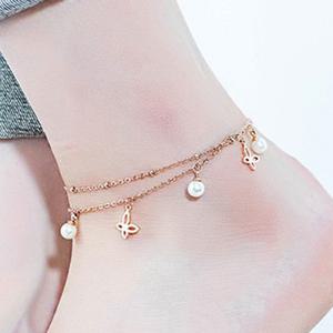 [핑크선물포장 쇼핑백] Harley Surgical Steel Ankle bracelet  / 서지컬(써지컬) 발찌