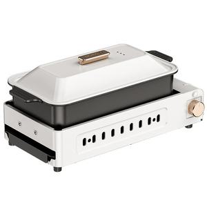 전기 그릴 야외 바비큐 가정용 바베큐 기계 멀티 3 인 1 팬 무연 냄비 분할 요리 2200W 220V