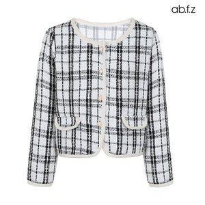 [ab.plus][ab.f.z/패플단독] 진주 장식 라운드넥 트위드 자켓 (AFZ1MJ34A)