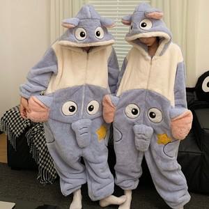 겨울 고양이 코끼리 코스프레 의상 성인 Kigurumi 유니콘 Onesies 점프 슈트 할로윈 만화 잠옷