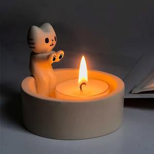 넘 따수해 냥냥이 고양이 캔들홀더+엘이디초 가벼운선물