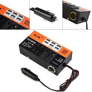 차량용 전원 인버터 2000W 피크 DC 12V/24V to DC 110V/220V 컨버터 트립 6 USB 전원 컨버터 자동차 액세서