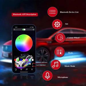 자동차 조명용품 Tesla Model 3Y 2 IN 1 다이나믹 네온 RGB 자동차 LED 주변 조명 60s OFF 모듈 대시 보드