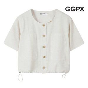 [GGPX]투 포켓 스트링 린넨 반팔 자켓 (GP4JK001F)