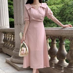 (롱기장추가) 메이벨 셔링랩 반팔 원피스 op15167