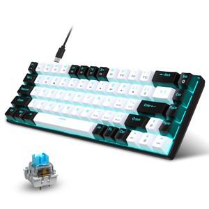 투야 스마트봇RGB 백라이트 LED 핫 스왑 가능 식 키보드 68 키 PC 노트북 사무실용 블루 스위치 게임용