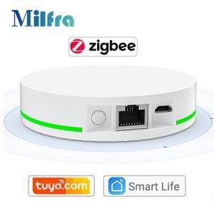 투야 스마트봇Milfra 투야 지그비 3.0 유선 게이트웨이 허브 스마트 홈 브리지 라이프 앱 음성  제어 알렉
