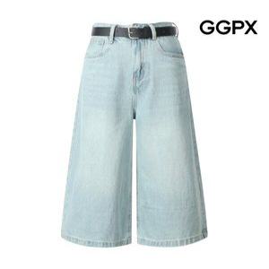 [GGPX]7부 벨트 세트 와이드 데님 팬츠 (GP4PT020F)