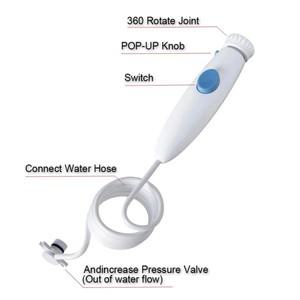 물Flosser 튜브 호스 핸들 푸시 슬라이드 스위치 Waterpik WP-100/660/900 치과 구강 Irrigator 제트 팁 노