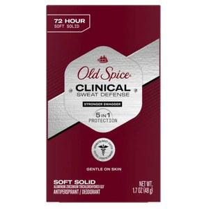 Old Spice Clinical Sweat Defense 땀 방지 데오도란트, 남성용, 72시간, 스트롱 스웨거, 48 2g 1 7온스