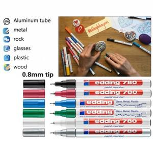 1 개 Edding 780 페인트 마커 0.8MM 파인 포인트 컬러 오일 페인트 펜 무엇이든 그리기 메탈 펜 미술 용품