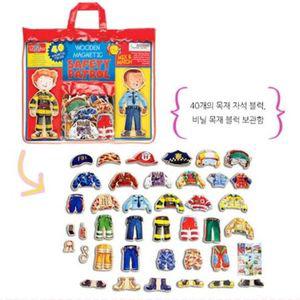 유아 자석 원목 블럭 인형 옷입히기 역할 놀이 경비대 자석블럭