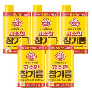 오뚜기 고소한 참기름 500ml 5개