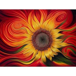 [OFK4Q579]열정의 해바라기  캔버스  보석십자수 40x50