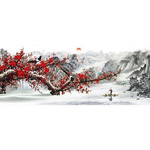 [OFM66811]무릉도원  패브릭  보석십자수 50x120
