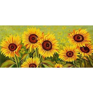 [OFM6NR69]해바라기 7송이  패브릭  보석십자수 30x70