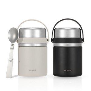 [텀스] 보울 푸드자 620ml+접이식 숟가락 세트 보온도시락 보온죽통