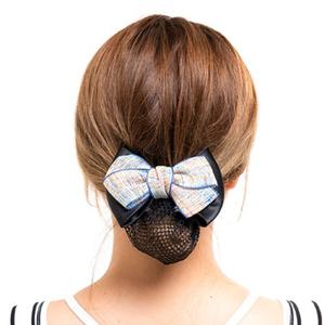 리본포인트 똥 삔 집게 단정한 머리 헤어 귀여운 머리망 핀 알바 간호사 승무원