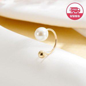 [비앤비골드] 당일발송 14K 심플 C자 진주 피어싱 5mm 한쪽 JAE40495