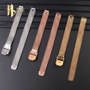 Tissot 1853 여성용 파인 스틸 우븐 메쉬 스트랩 시계 체인 통기성 금속 스트랩 9mm 방수 팔찌 T058109A