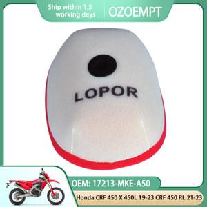 OZOEMPT 듀얼 레이어 폼 오토바이 에어 필터, 혼다 CRF 450 X 450L 19-23 CRF 450 RL 21-23 에 적용, OEM: 17213-MKE-A50