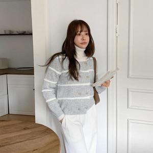 아트박스/신상오픈런 스트라이프가디건 울니트 겨울출근룩 여성코디