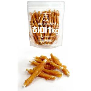 애견 대용량 영양간식 치킨우유껌 1kg 훈련용 칭찬용