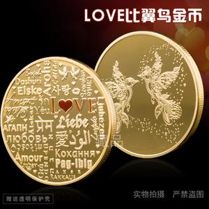 니우에 사랑 하트 모양의 은화 기념 동전 결혼 만다린 오리 새 세계 금화