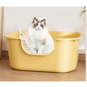 [JHQSU3M7_51CM]고양이 오픈형 반려묘위생화장실 1P 변기