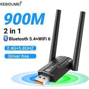 900Mbps USB 와이파이 원격 제어 블루투스 어댑터 듀얼 밴드 2.4 5.8Ghz 무선 외장 리시버 동글 노트북 데