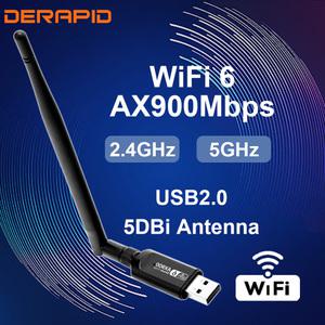 듀얼 밴드 무선 와이파이 원격 제어 리시버 USB AC 어댑터 2 in 1 2.4G 5G 5dBi 동글 Win10 11 PC 노트북