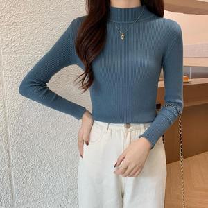 [오노마] ONM F007438_반목 반폴라 골지무지 스판니트 티셔츠
