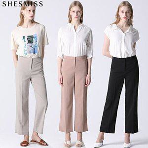 [쉬즈미스][쉬즈미스(SHESMISS)] 데일리 솔리드 와이드 슬랙스 (택가격: 128000원)