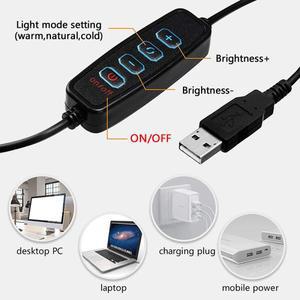 카메라 용품 10 인치  링 램프 수리  디 밍이 가능 LED Selfie 라이트 USB  Ringlight for Tik tok