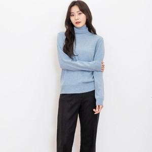 여자 캐시미어 목폴라 데일리 이너 얇은 울 니트_3