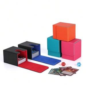 100+ PU 가죽 게임 카드 데크 박스 Magic the Game King Pokemon 테이블 상자