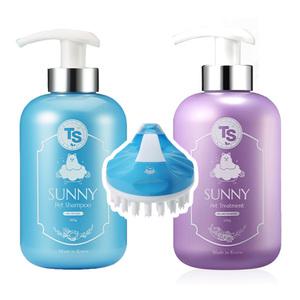 TS 써니 애견샴푸 500g + 트리트먼트 500g + 목욕솔 애견브러쉬