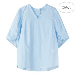 듀엘 백단추 셔링 블라우스 L242PSC060 SB 여성 블라우스 _