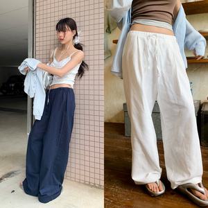 [모코블링] 린넨 핀턱 와이드팬츠 #밴딩팬츠 #린넨팬츠 #원턱팬츠 #여름바지 #와이드핏