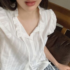 [모코블링] 프릴 반팔블라우스 #반팔블라우스 #여름블라우스 #여름셔츠 #프릴블라우스