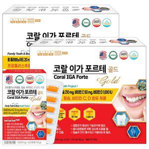 코랄 이가 포르테 골드 120정x2박스 치아 코랄 칼슘 프로폴리스 옥수수수염 리소짐