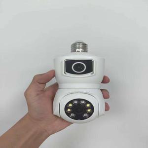 4MP UHD iCsee/Yoosee/V380Pro/iCam365 APP 듀얼 렌즈 E27 램프 헤드 소켓 무선 PTZ IP 카메라 AI 휴머노이