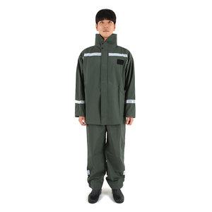 남자 오토바이 전용 안전 우의 상하세트 우비 배달용 작업용 성인 낚시 바이크 양식장 장마 AJ-1002_카키