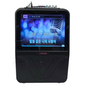 휴대용 이동식 노래반주기 AV-1000, 충전식앰프 스피커 무선마이크, 캠핑용 야외용 효도선물용 노래방기기