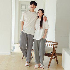 [글램공감]지지미 썸머체크 9부 남여 커플 파자마바지